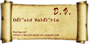 Dávid Valéria névjegykártya